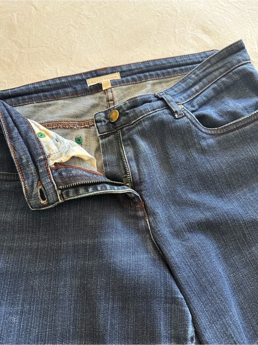 Eileen Fisher Dark Indigo Straight-Leg Jeans, size 12 - Picture 6 of 13
